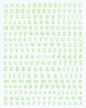 Luminous light green alphabet nail sticker sheet with letters A-Z model JO-1784 - 1784-Neon Green