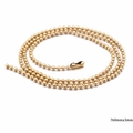 Chaîne à billes dorée en acier titane 3mm avec fermoir, longueur 760mm pour collier - 760mm x 3mm / Or (KN80663-Z)
