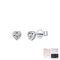 Sparkling S925 sterling silver heart-shaped moissanite stud earrings with GRA certificate - 0.30 Carat / S925 Sterling Silver (0.30Ct/4mm)