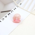 Pink shell-shaped acetate hair clip with pearl embellishment for side hair styles - Style 7-Pink Pearl Shell