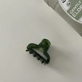 Detail view of a dark green translucent hair claw clip on a minimalist white background - 2# Small Size
