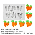 Witte siliconen vorm voor 6 mini wortels voor fondant en chocolade decoratie DIY - 5#B838 Wortel (6-gaats) / Grijs