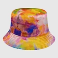 Cappello da pescatore double-face con stampa tie-dye e motivi acquerello vivaci - M (56-58cm) / Acquerello Colorato Sfumato (49)