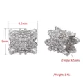 Detail view of butterfly charm bead with micro-paved cubic zirconia for DIY bracelets - Platinum Cylinder Bead