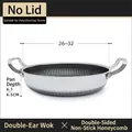Doppelgriff-Edelstahlpfanne 316L mit Wabenstruktur für Induktion und Gasherde - Außendurchmesser 26cm / 316 Doppelohr-Pfanne (Ohne Deckel)