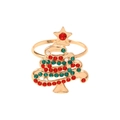 Servilletero de árbol de Navidad dorado con pedrería de colores para decoración de mesa - Árbol de Navidad de Colores / Dorado
