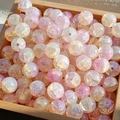 10mm gradient pink cracked glass beads for DIY bracelet and jewelry making in a wooden box - 10mm / Yellow Pink