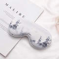 Breathable faux silk eye mask featuring a traditional Chinese landscape ink painting - Misty South-Light Grey Landscape