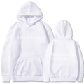 White 'Have A Good Day' positive slogan hoodie, front and back view with kangaroo pocket - S / Tops / White Slogan V3