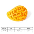 Yellow mango-shaped puzzle dog toy with treat-dispensing textured silicone surface - Mango Style / Yellow
