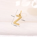 Polished 14K gold-plated letter Z pendant charm for DIY jewelry making, 13.4mm size - Gold - Letter Z
