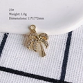 Detailed view of coconut tree pendant with rhinestones measuring 11x17x2mm and weighing 1.0g - 23# (Coconut Tree)