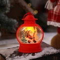 Farol navideño rojo con Papá Noel e iluminación LED cálida para decoración de fiestas - Santa Claus / Rojo