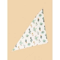 Dog bandana with green cactus and succulent plants pattern over a white cotton fabric - L / Pattern 50/Cactus Succulent Potted
