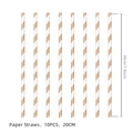 Brown and white striped Capybara party paper straws set of 10 for birthday decor - Paper Straws 10PCS