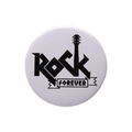 Cartoon tinplate badge featuring Rock Forever text with guitar headstock graphic design - ROCK FOREVER