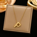 Balloon style letter P necklace in gold finish displayed in a premium jewelry box - Gold-P