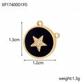 Détail d'un pendentif étoile en nacre dorée, dimensions de 1,3 cm par 1,2 cm - XP17400D1F0-Étoile noire dorée double boucle