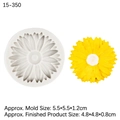 Sunflower daisy silicone mold for resin or cake with white and yellow floral finish - 15-350 / Gray