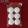 Set of 6 white foam Christmas balls 8cm diameter for festive tree and shop decoration - 8cm (6 Packs)