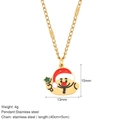 Golden stainless steel necklace with colorful enamel Santa Claus pendant for Christmas - Santa Claus Style (G6)