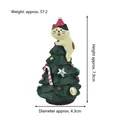 Mini árbol de Navidad de resina verde con un lindo gato con gorro rojo de Papá Noel - Árbol de Navidad Gato