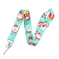 Minzgrünes Weihnachts-Schlüsselband mit Weihnachtsmann-Motiv für Handys und Ausweise - YZ31-1 Minzgrün Frohe Weihnachten