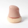 Long handle kitchen dish brush with pink non-slip grip and beige fiber cleaning ball - Short Handle / Pink