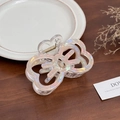 Hollow butterfly hair claw clip in iridescent pearl white finish for women - Iridescent Beige
