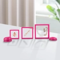 Three-piece rose red PE film floating jewelry display box set with round bases - 7*7*2cm / Rose Red