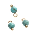 Ciondolo in pietra naturale sfaccettata celeste con asola dorata per gioielli fai-da-te - Pietra di Pino Blu (4mm, 5 Pezzi/Confezione)