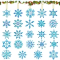 24-piece blue snowflake diamond painting keychain set with crystals and gold chains - YS-26 Blue Geometric Snowflake (24Pcs)