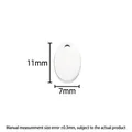 Polished silver stainless steel oval charm tag for jewelry making 11mm x 7mm - Oval 12mm