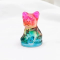 2-inch K9 crystal French Bulldog figurine with vibrant rainbow gradient finish - Rainbow Ombre