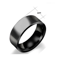 Minimalist 8mm wide black stainless steel ring with a polished mirror finish for couples - Size 6 / 8MM Width / Black