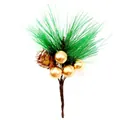 Mini Christmas pine pick with natural cone and golden berries for DIY holiday decor - Gold Ball Charm