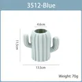 Vase en plastique bleu en forme de cactus style Morandi, 13,5cm large et 11,5cm haut - 3512 Cactus / Bleu