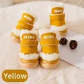 Winter yellow pet snow boots with warm lamb wool lining and non-slip rubber soles - No. 1 / Lively Yellow