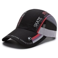 Berretto da baseball street skating nero e grigio con inserti in rete traspirante - Nero