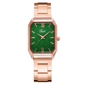 Orologio da donna quadrato in oro rosa con quadrante verde scuro e cinturino in metallo - Verde (Orologio Singolo)