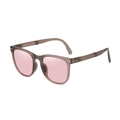 Foldable brown matte sunglasses with light pink translucent lenses for women and men - 1st Gen - Light Pink Coffee