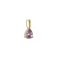 18K gold plated stainless steel teardrop pendant featuring a faceted purple birthstone - Photochromic Blue