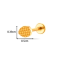 Gouden titanium piercing in druppelvorm met korrelige textuur, maat 0,5cm x 0,39cm - Korrelige Getextureerde Stijl (T2554-1#) / Goud