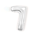 Silver number 7 aluminum foil balloon for birthday and party decorations - 16 Inch Number 7-Silver
