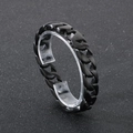 Sleek matte black 15mm Cuban link chain bracelet in durable titanium steel for men - Matte Black Color (KB29217-D)