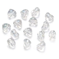 Transparent heart-shaped beads with iridescent AB coating for DIY jewelry making - 13X15mm / Clear White
