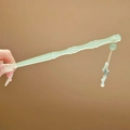 Pale green bamboo-shaped hair pin with translucent resin finish and metallic tassels - 181# Green Bamboo Joint Hair Stick Tassel