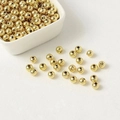 Polished 18k gold plated round copper spacer beads for DIY jewelry making - 14K Gold Plated