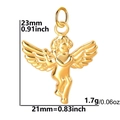 18k gold plated stainless steel cupid angel wing pendant charm for jewelry making - Gold - Angel