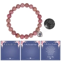 Pink natural stone heart bracelet with I Love You projection stone and greeting cards - Agate Bracelet-2
